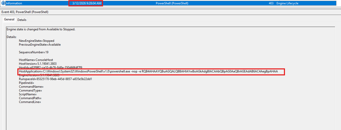 Windows Powershell Log End